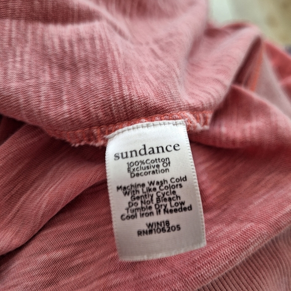 Sundance Friends Always Tunic Pink Embroidered Cotton Floral Raw Edge szM - Picture 10 of 11